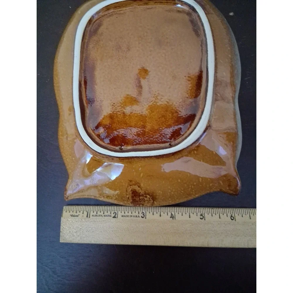 Vintage Ceramic Glazed Barn Owl Dish For Candy, Nuts, Trinkets or Wall Decor